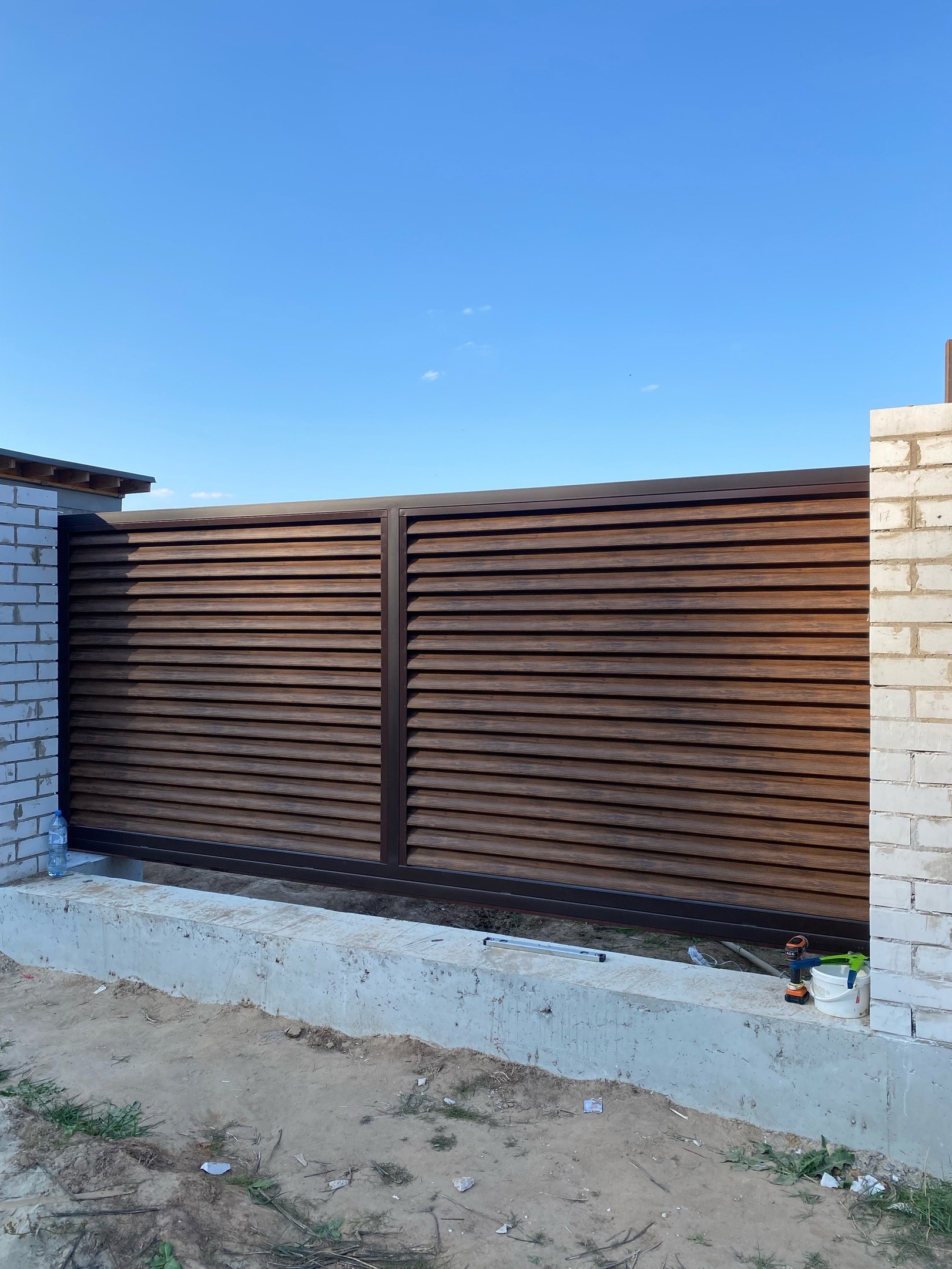 Забор-жалюзи с ламелями еврожалюзи 274м Каштан 2хPrintech двусторонний в Новочеркасске