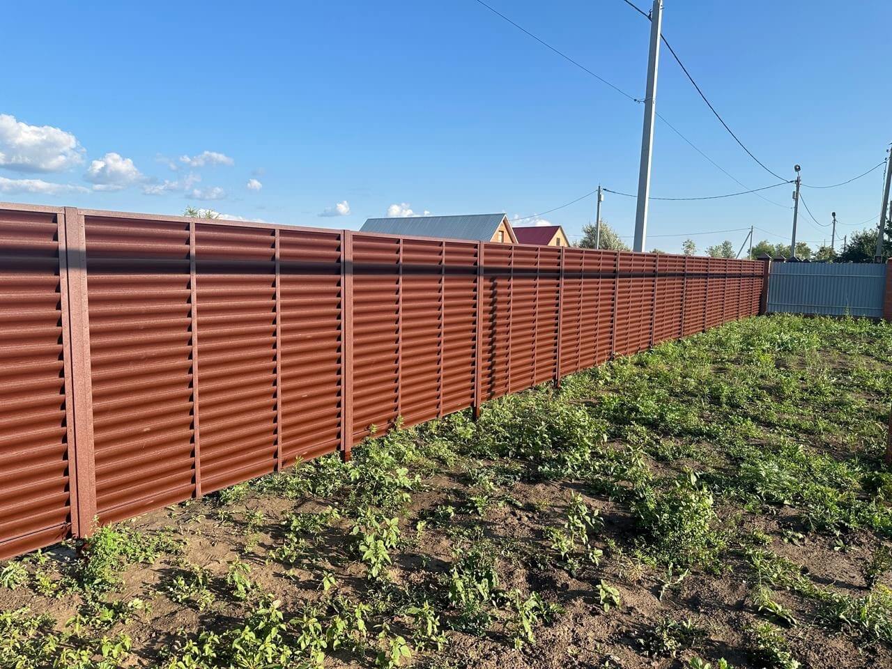 Забор из ламелей Еврожалюзи 53м RAL8017/8017 Шоколад двусторонний МАТТЕ в Новочеркасске