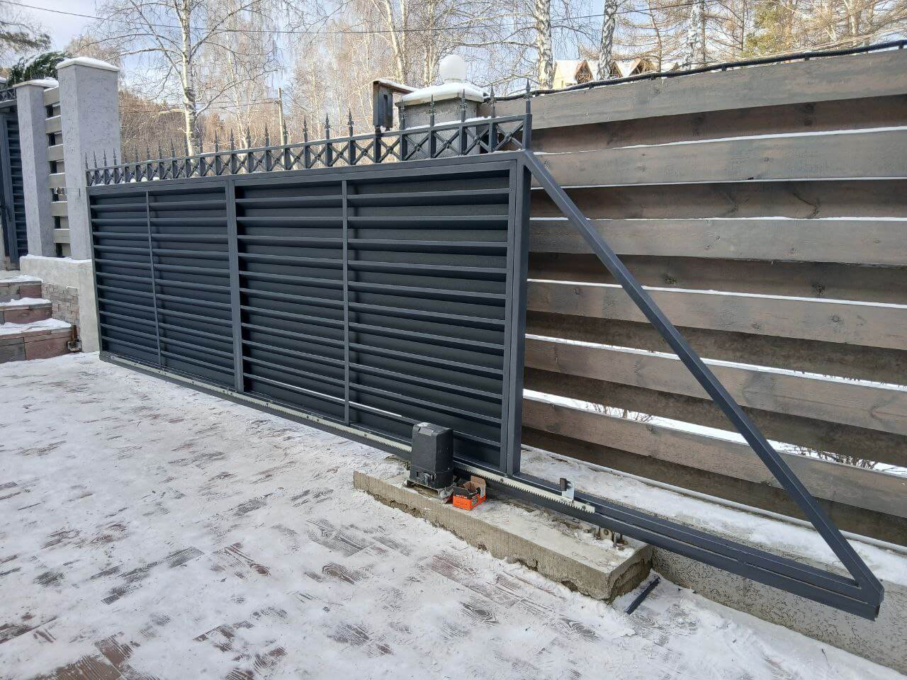 Входная группа из ламелей Хай-Тек RAL7024/7024 Серый Графит двусторонний МАТТЕ фото 23 в Новочеркасске